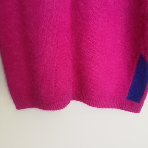Vintage 80's 90's Angora Rabbit Hair and Lambswool Bright Geometric Swea… - Picture 8 of 16